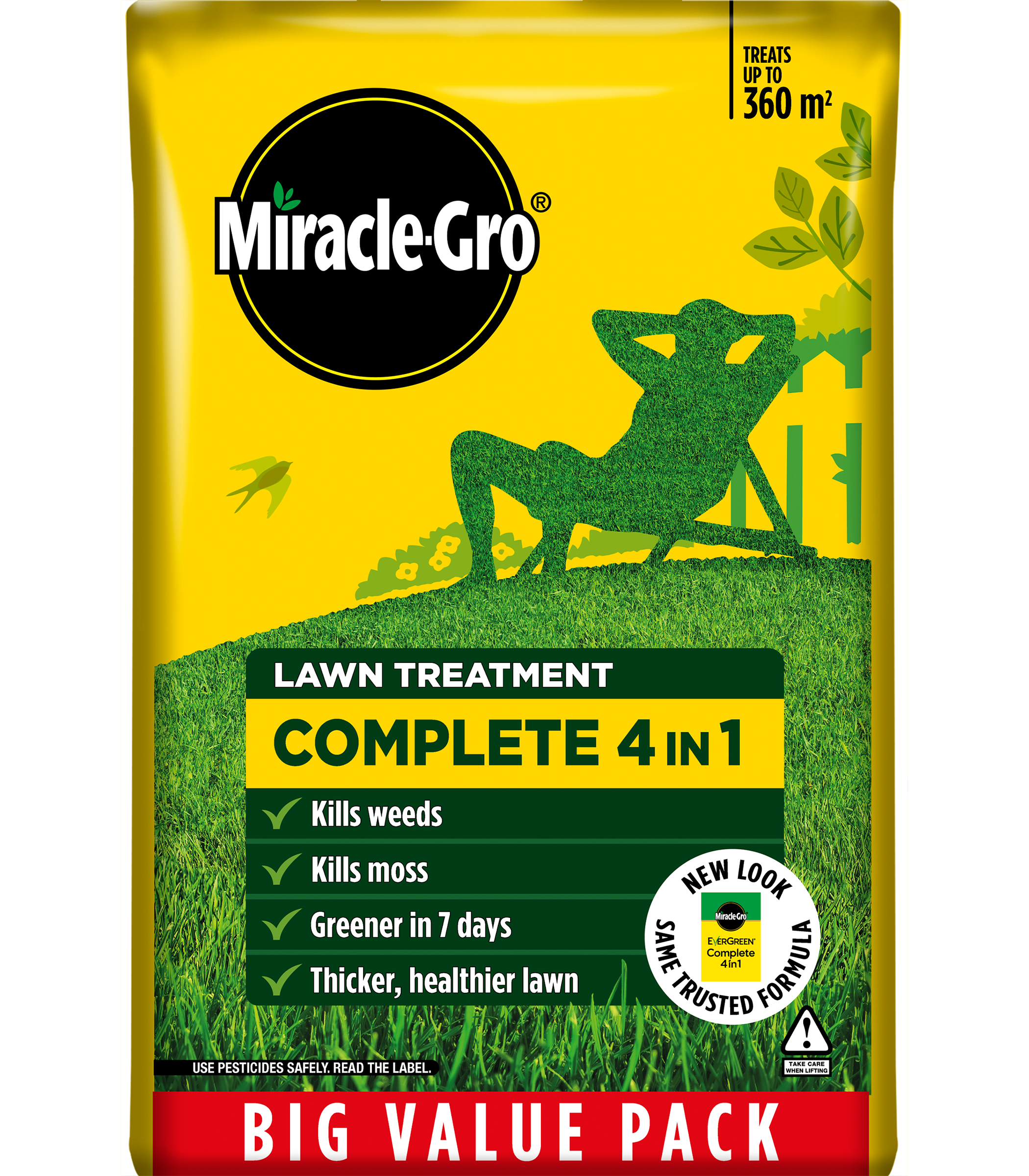 Miracle-Gro Complete 4 in 1 Lawn Food 360 m2 12.6 kg Lawn Food Weed & Moss Control