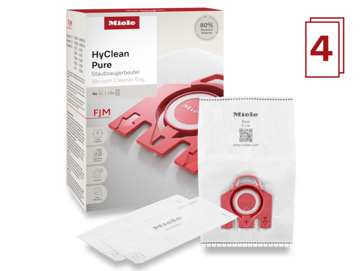 Miele Pack of 4 FJM HyClean Pure Vacuum Cleaner Bags