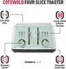Haden Cotswold 4 Slice Toaster Sage