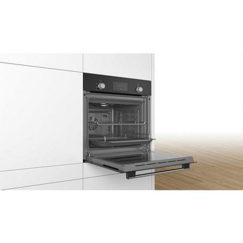 Bosch HHF113BA0B 59.4cm Built In Electric Single Oven With 3D Hot Air - Black