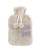 LARGE 1L NATURAL RUBBER HOT WATER BOTTLE WITH WARM KNITTED FLEECE FAUX FUR COVER