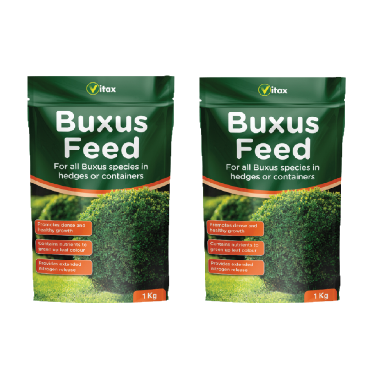 2 x Vitax Buxus, Hedges or Container Feed 1kg Pouch